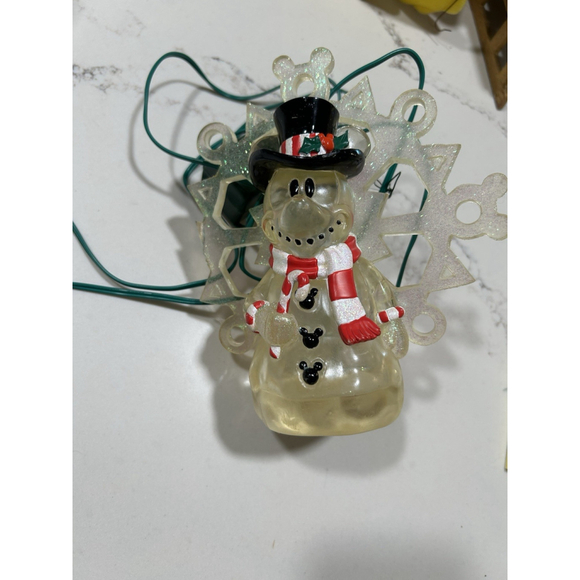 Tree Topper Disney Rare Mickey Mouse Vintage Lightup Snowman Wreath Center 7